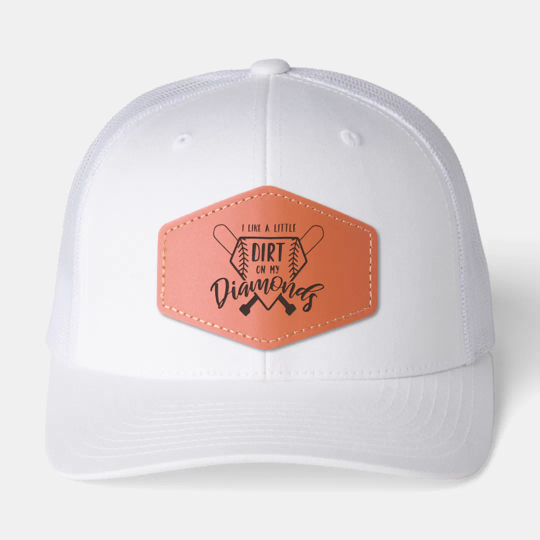 Baseball – Softball – Dirt on My Diamonds Leather Patch Hat