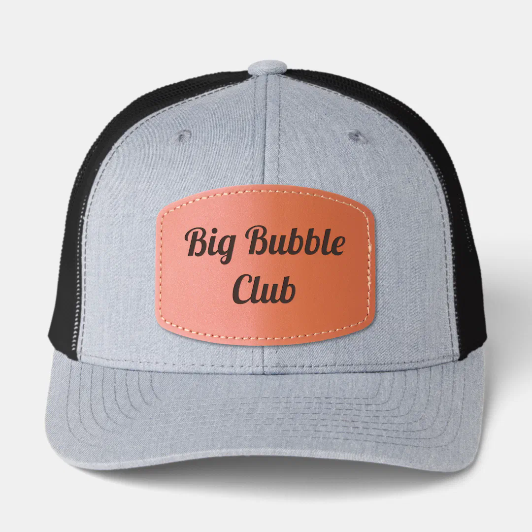 Big Bubble Club “Biggie Fridays” BFF Funny Joke Leather Patch Hat