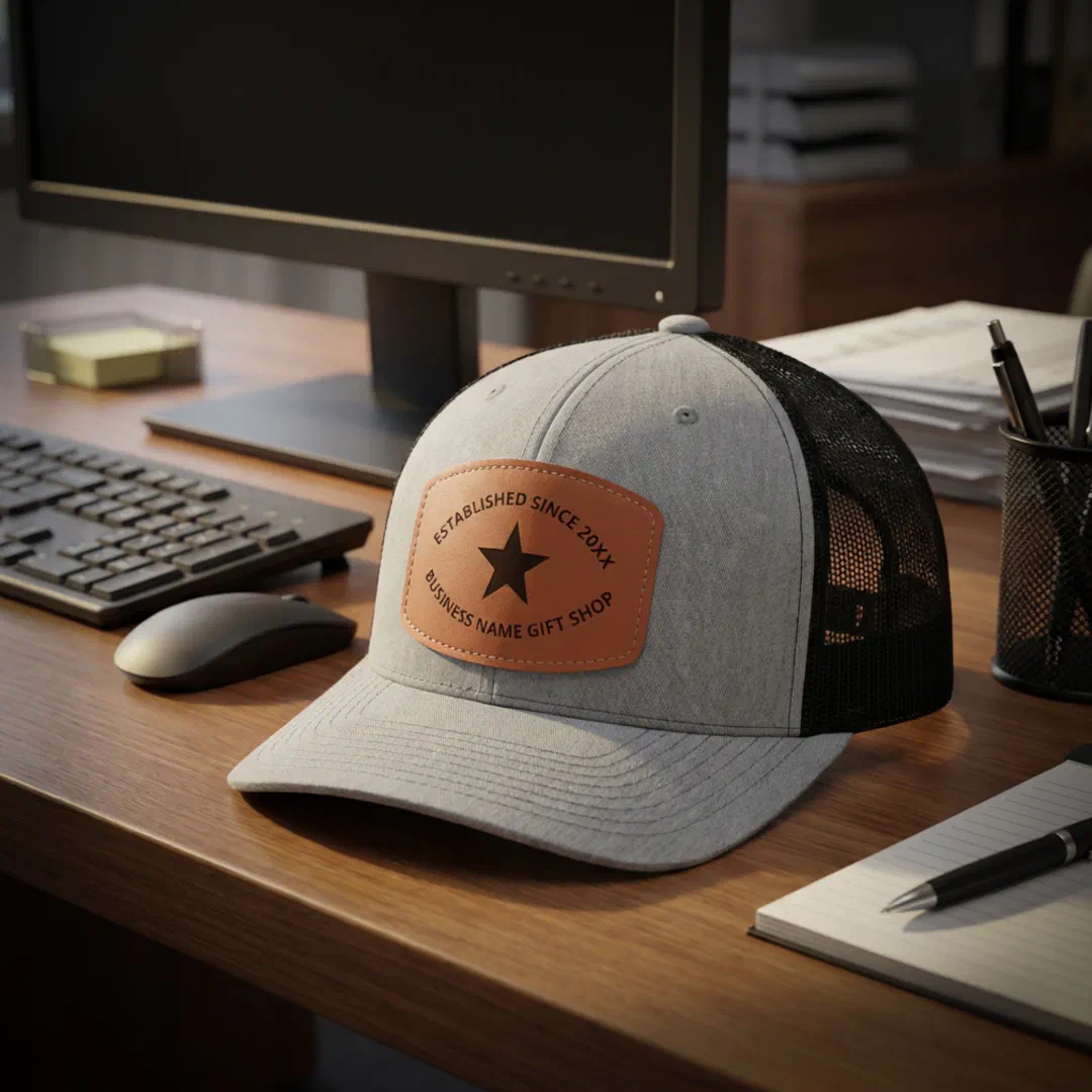 Business Company Logo Marketing Promotion Leather Patch Hat