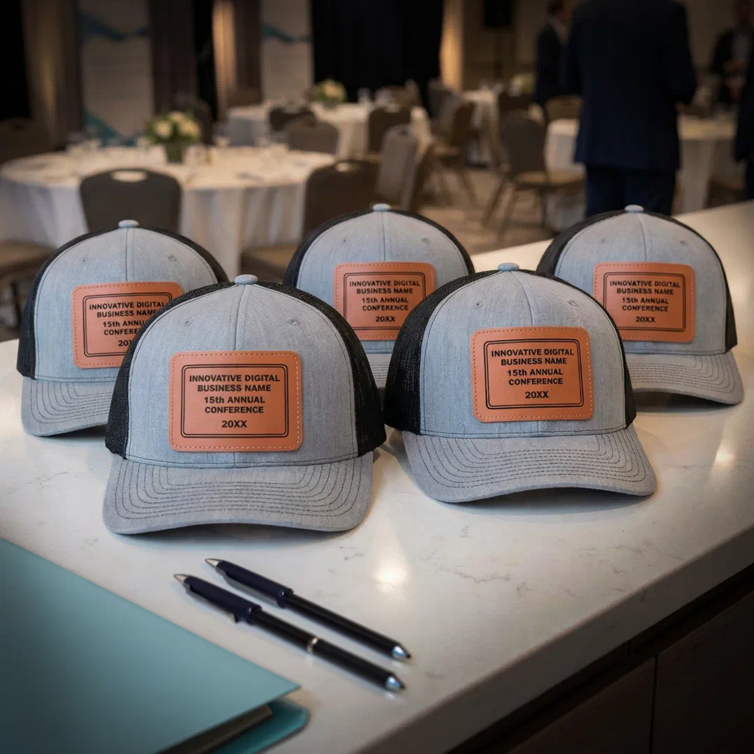 Business Company Name Conference Year Leather Patch Hat