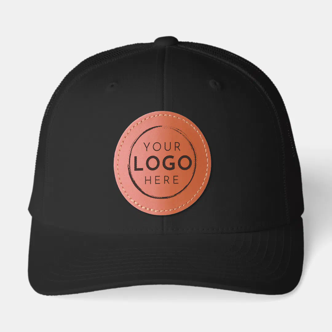 Custom Employee Staff Business Logo Leather Patch Hat