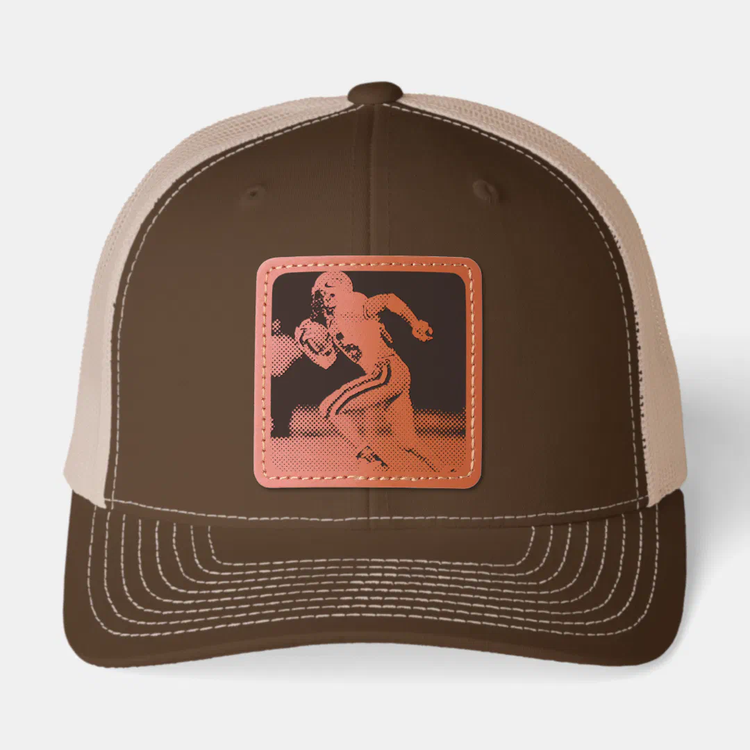 Custom Football Photo Sports Leather Patch Hat