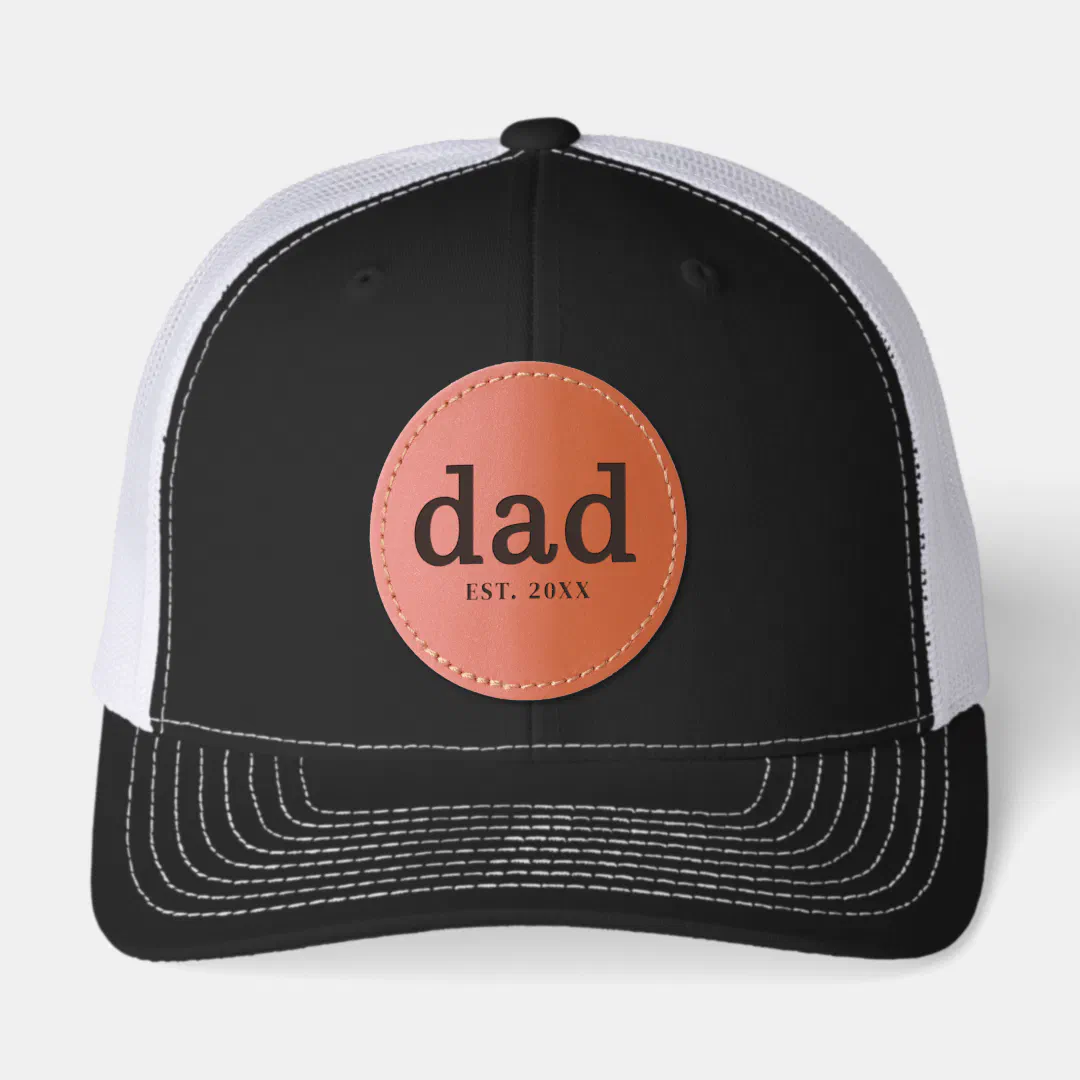 Dad Personalized Father Leather Patch Hat