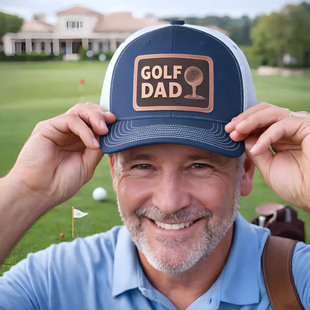 Golf Dad Leather Patch Hat