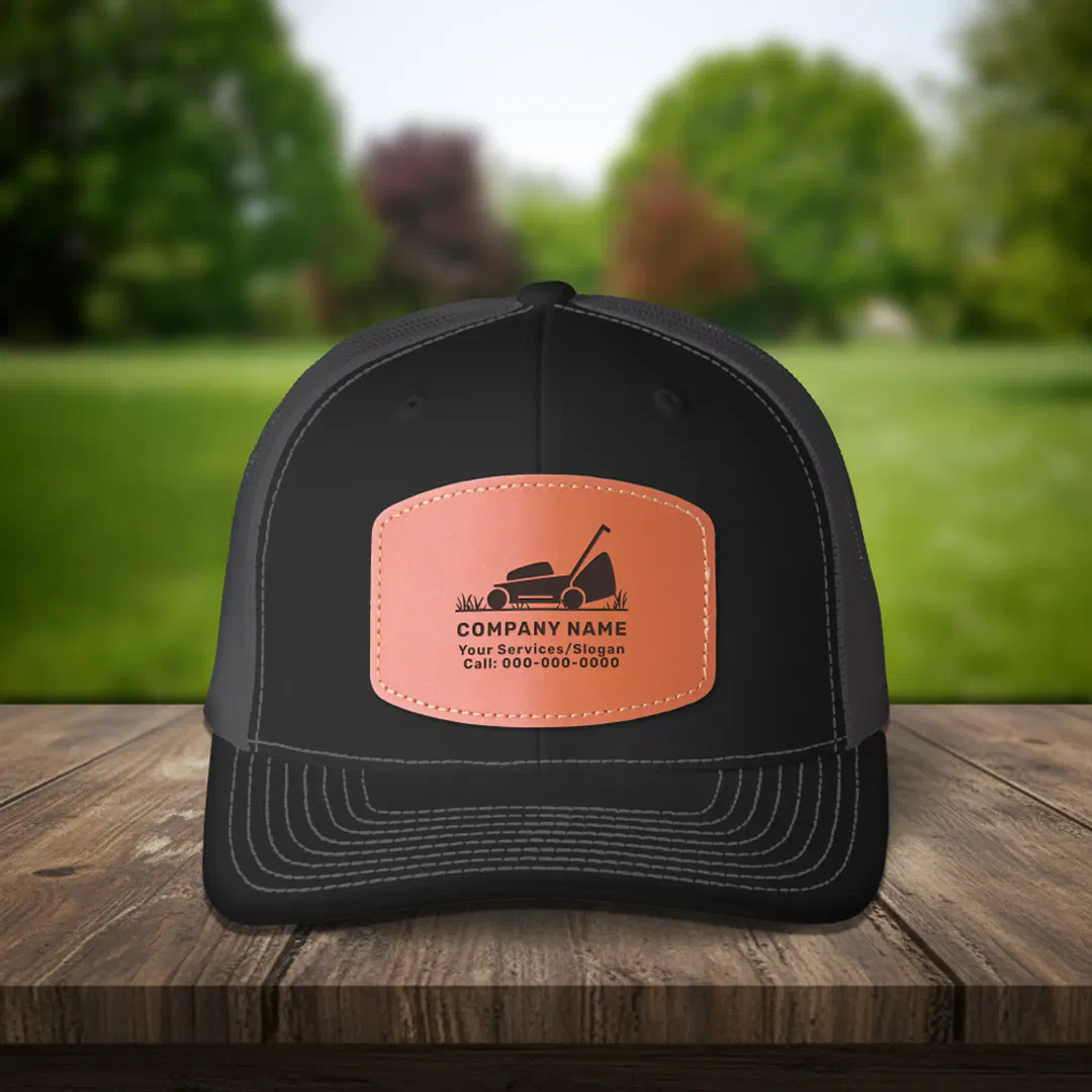 Lawn Care & Gardener Leather Patch Hat