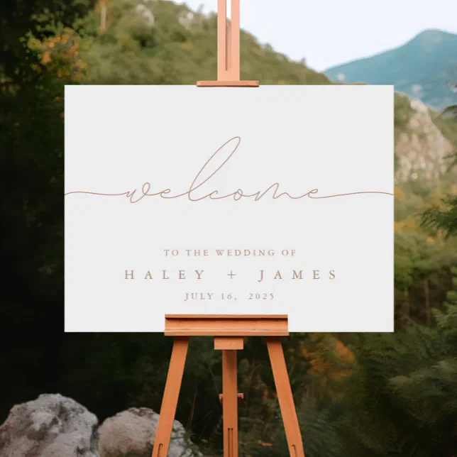 Minimalist Modern Ivory Wedding Welcome Poster