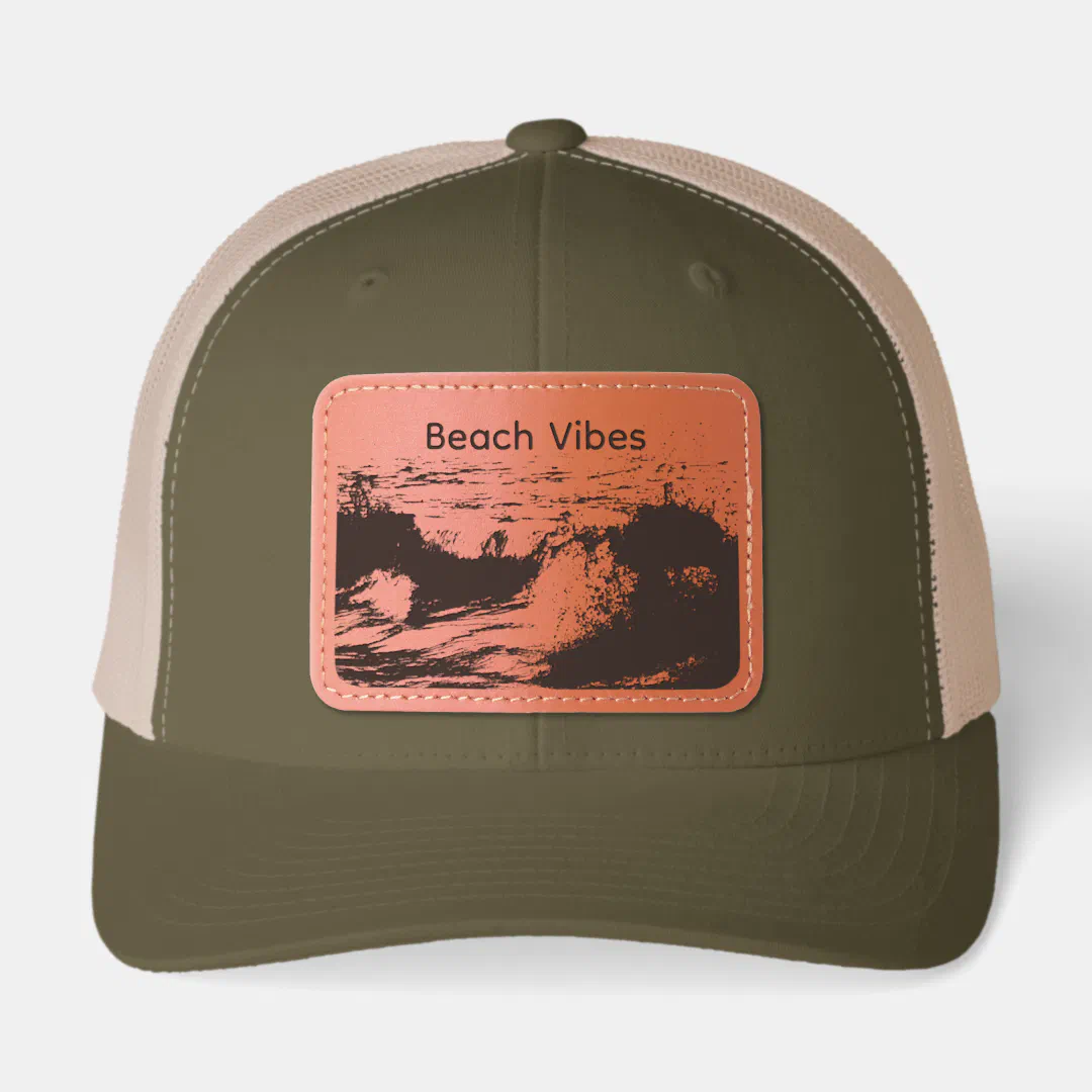 retro hat, leather patch hat