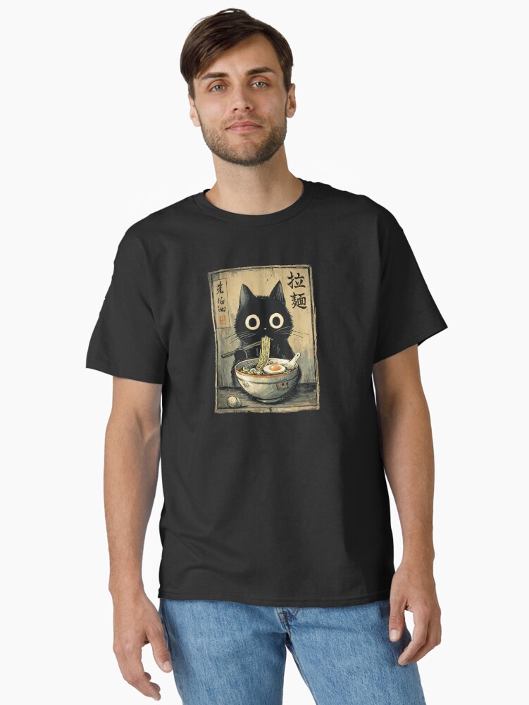 Kawaii Ramen Cat Retro Japanese Noodles Artwork Classic T-Shirt