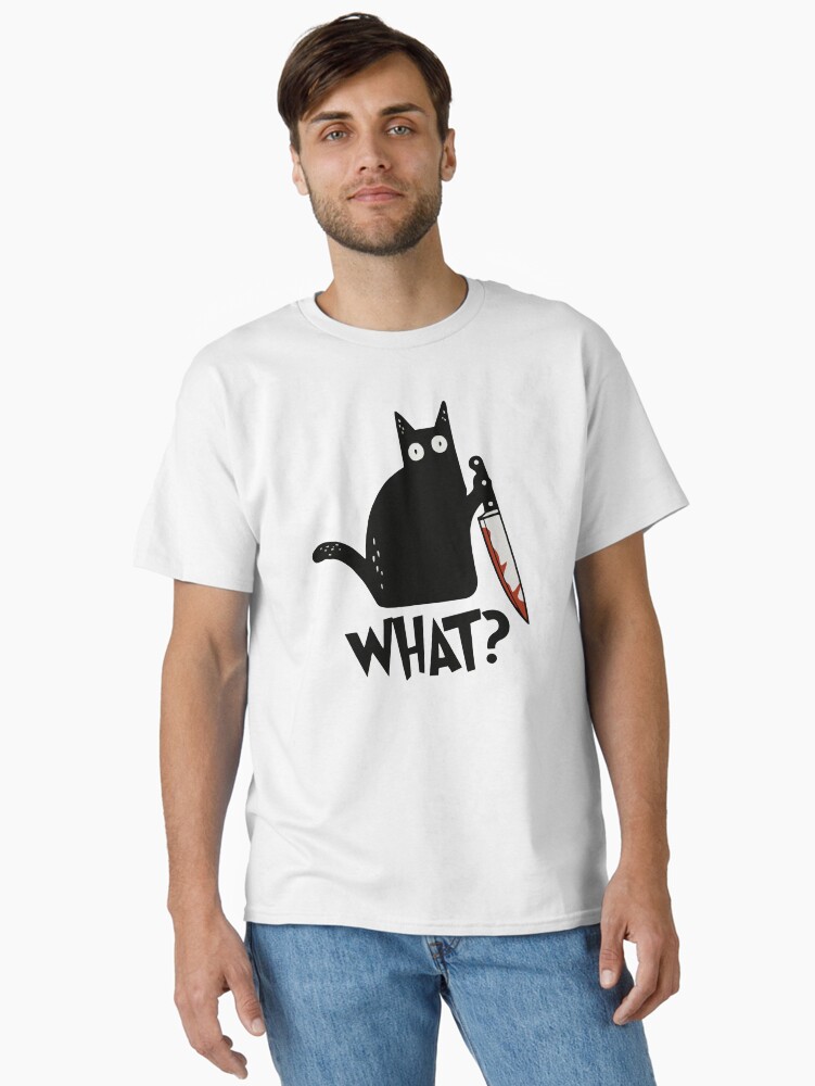 Cat What? Murderous Black Cat With Knife Gift Premium T-Shirt Classic T-Shirt