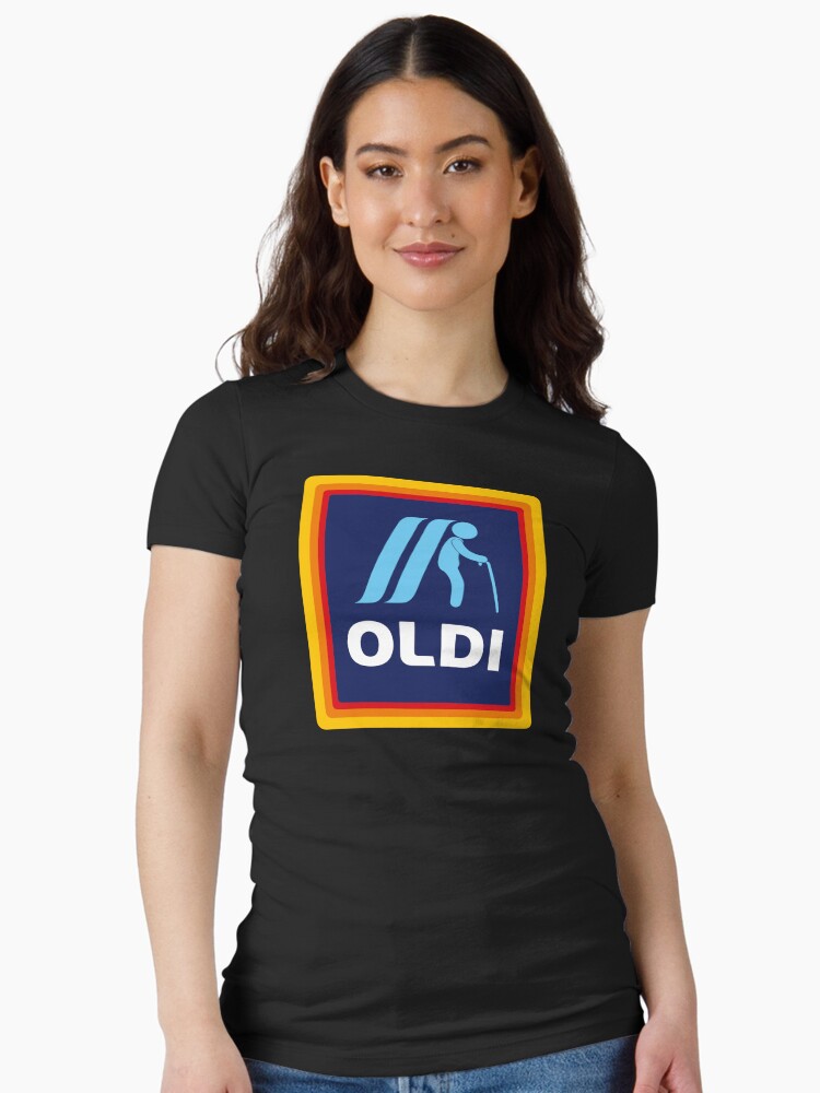 Oldi design logo funny birthday gift, mother’s day, father day, Christmas gift Fitted T-Shirt