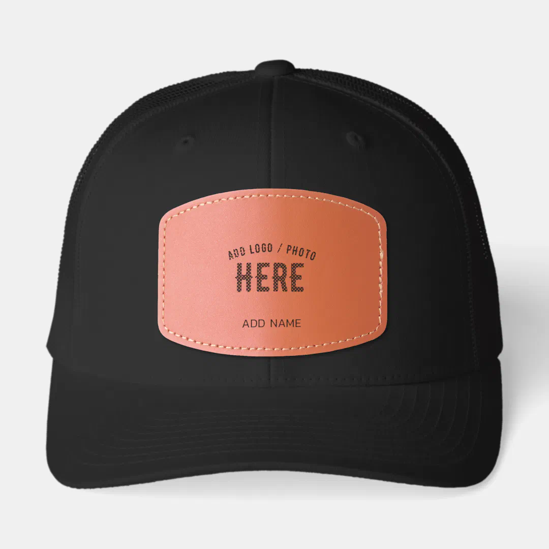 STYLISH MODERN CUSTOMIZABLE BLACK VERIFIED BRANDED LEATHER PATCH HAT