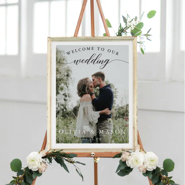 Wedding Welcome Sign Poster with Photo